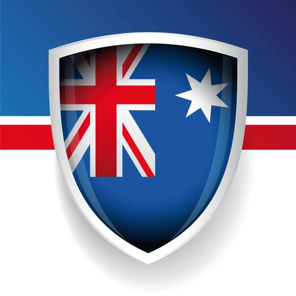 Zászló Ausztrália a vektoros pajzs — Stock Vector