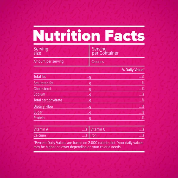 Fakta Nutrisi huruf - Stok Vektor