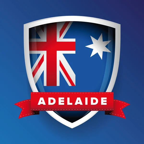 Adelaide és Ausztráliából zászló pajzs — Stock Vector
