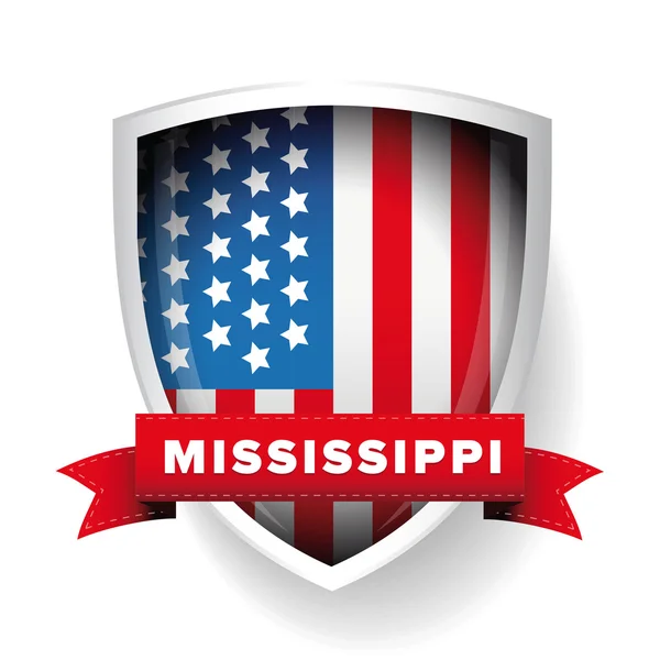 Mississippi y EE.UU. vector de la bandera — Archivo Imágenes Vectoriales