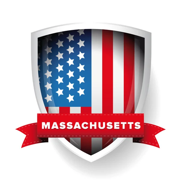 Massachusetts and USA flag vector — Stock Vector