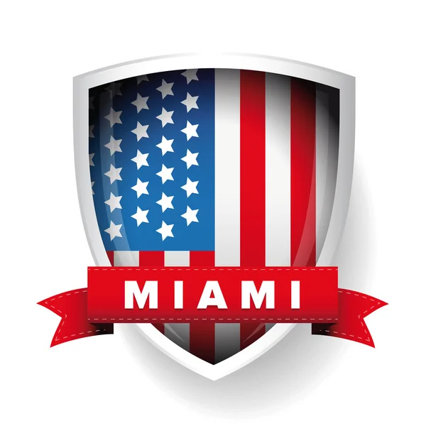 Vecteur drapeau Miami et USA — Image vectorielle