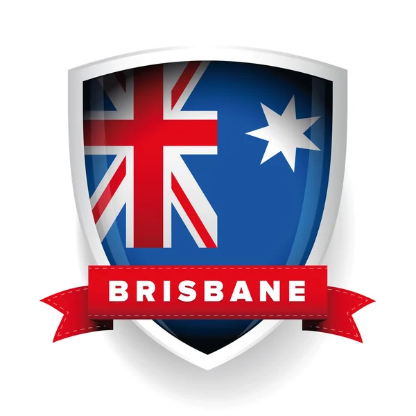 Brisbane e escudo da bandeira da Austrália — Vetor de Stock