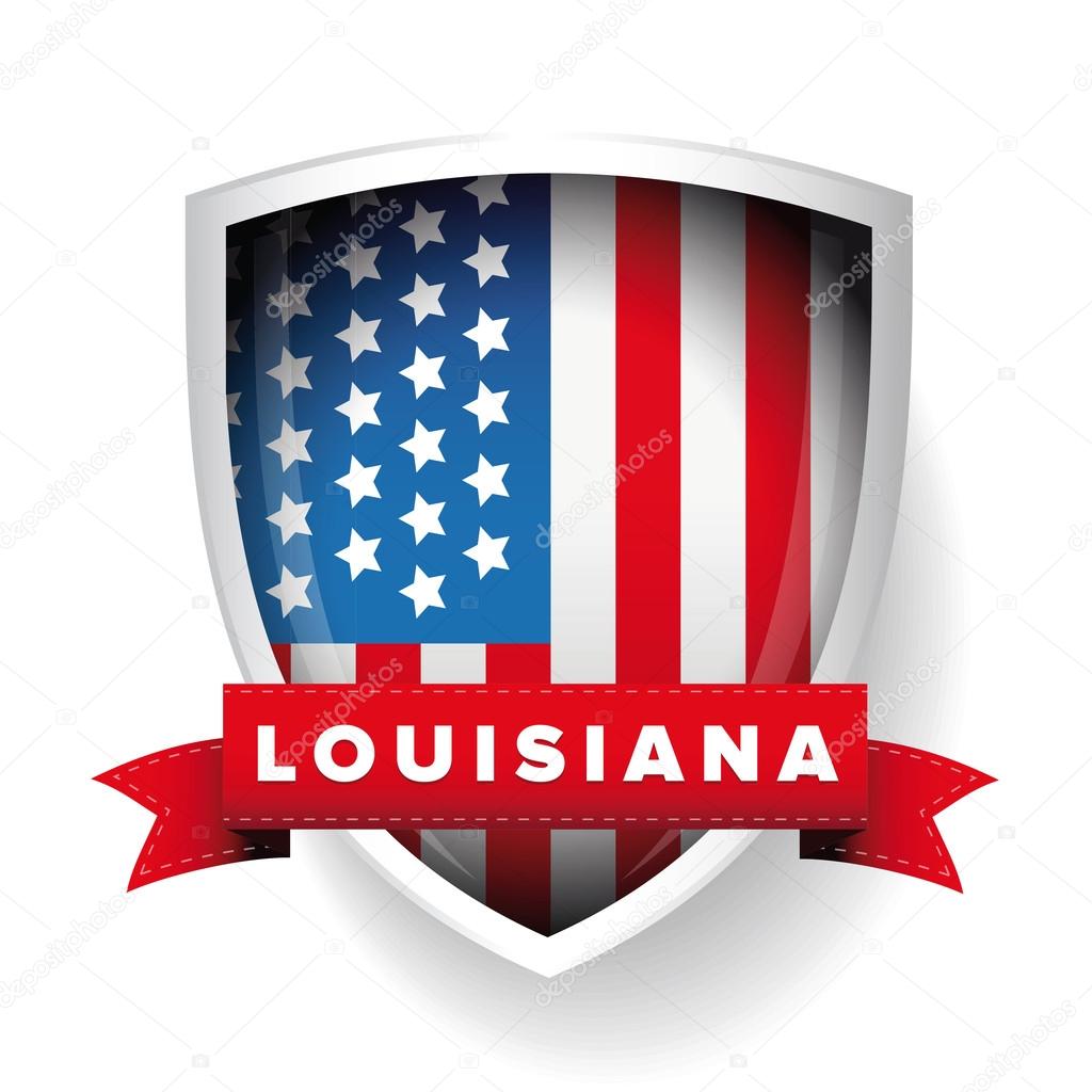 Louisiana and USA flag vector