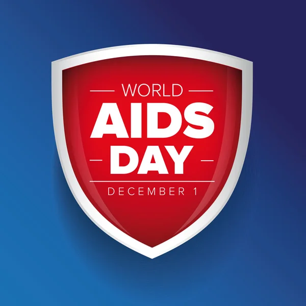 World Aids Day - 1 December röd sköld — Stock vektor