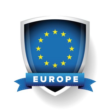 AB bayrağı kalkan vektör