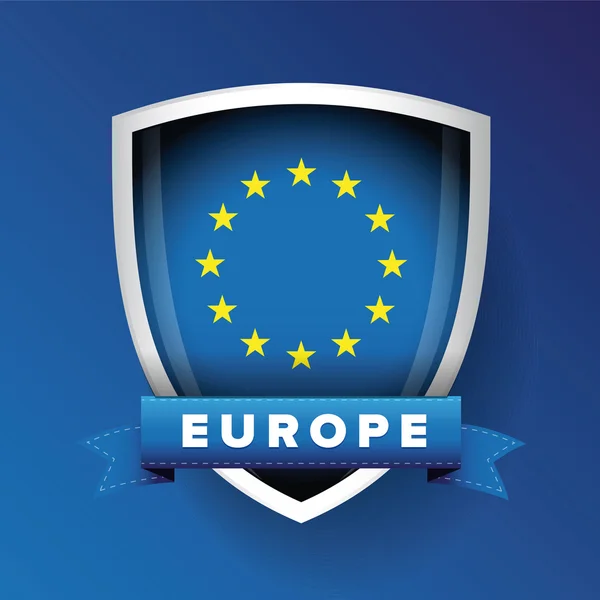 Σημαία ΕΕ ασπίδα διάνυσμα — Διανυσματικό Αρχείο