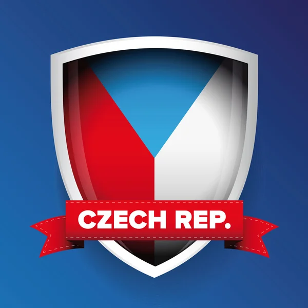 チェコ共和国旗の盾 — ストックベクタ