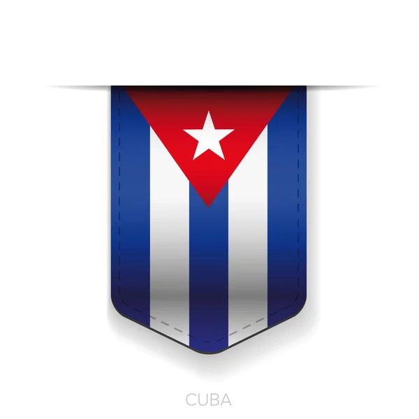 Vecteur de ruban drapeau Cuba — Image vectorielle