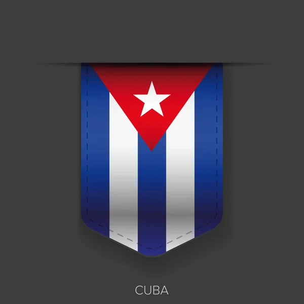 Kuba Flaggenband-Vektor — Stockvektor