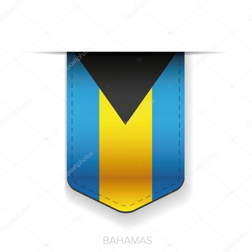 Bahamas flag ribbon vector