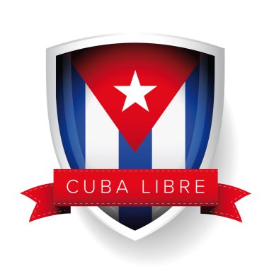 Cuba libre bayrak kalkan vektör