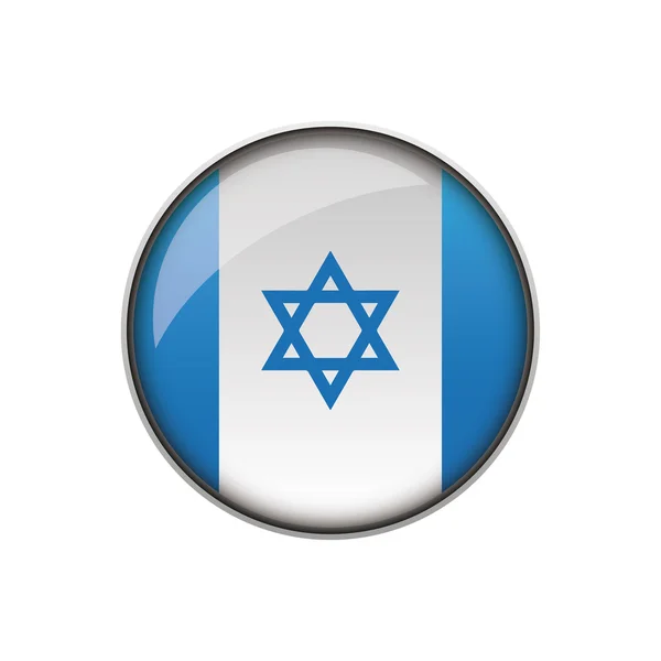 Israël vlag knop vector — Stockvector