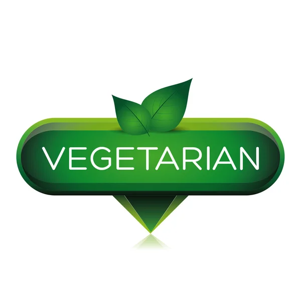 Ukazatel zelený vegetariánské s listovým — Stockový vektor