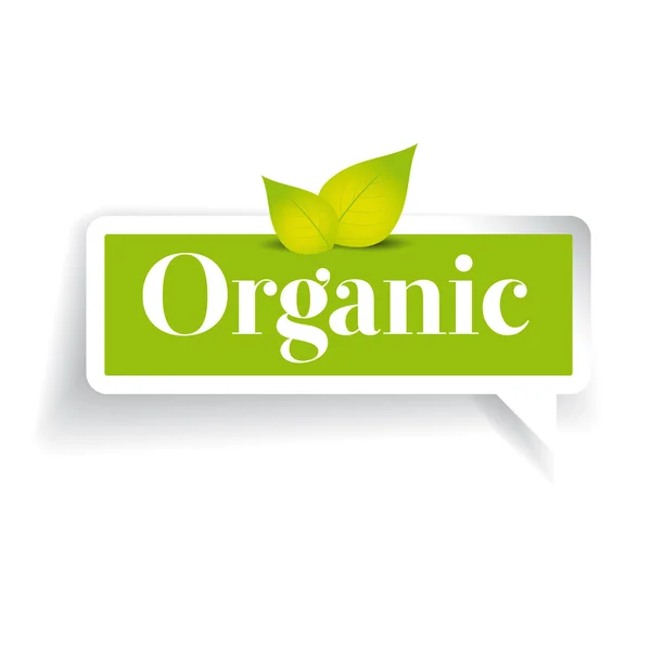 Organic label vector green — Stock Vector