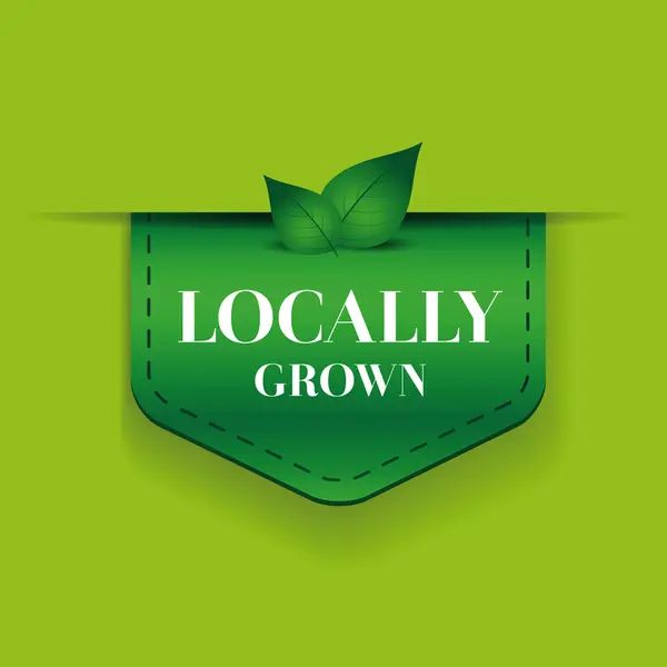 Vetor de fita cultivado localmente verde —  Vetores de Stock