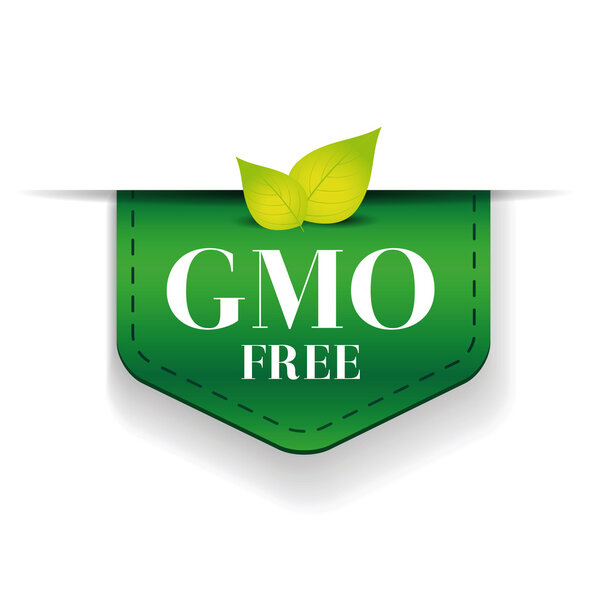 GMO free ribbon vector green