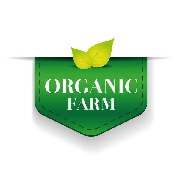 Organic farm ribbon vector — Stock Vector