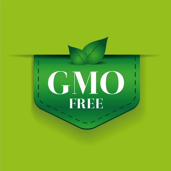 GMO free ribbon vector green — Stock Vector