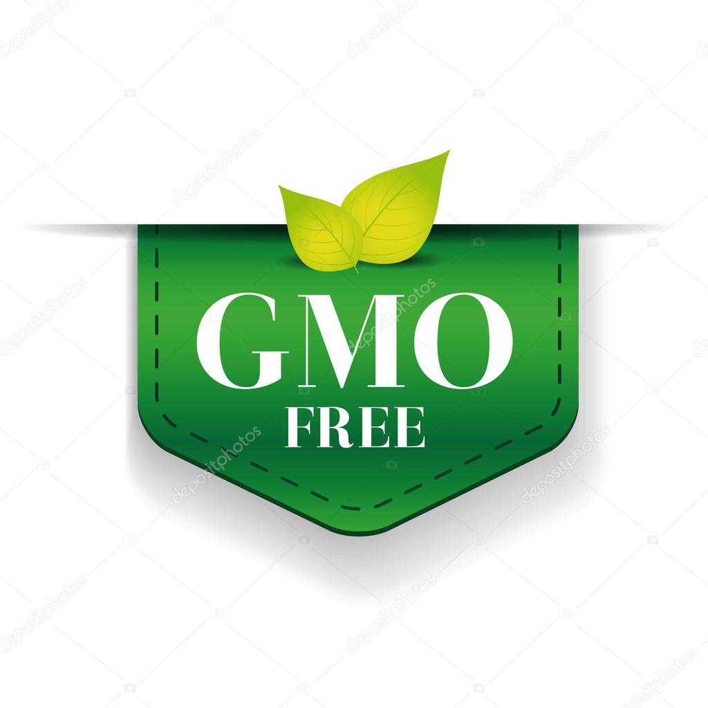 GMO free ribbon vector green