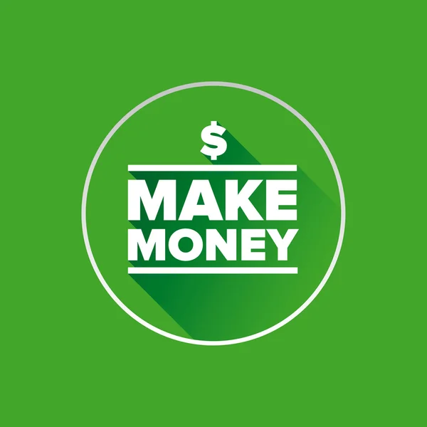 Make money button vector green — Stock Vector