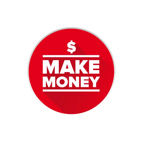 Make money button vector red — Stock Vector