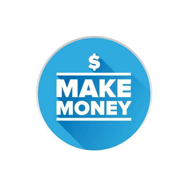 Make money button vector blue — Stock Vector