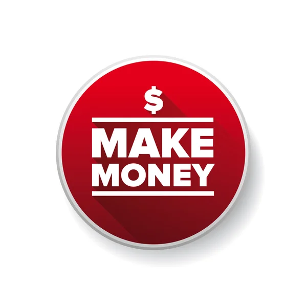 Make money button vector red — Stock Vector