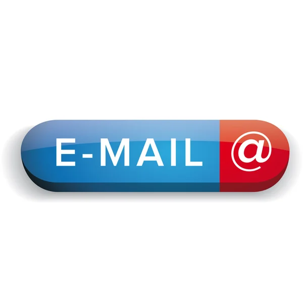 Bouton e-mail avec au signe vecteur — Image vectorielle