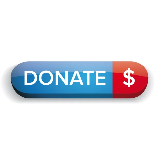 Donate button vector blue and red — Stock Vector