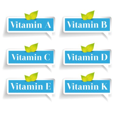 Vitamin etiket vektör ayarla