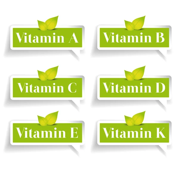 Vitaminer etikett anger vector — Stock vektor