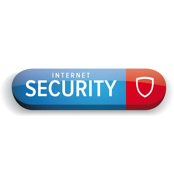 Internet Security knop vector blauw — Stockvector