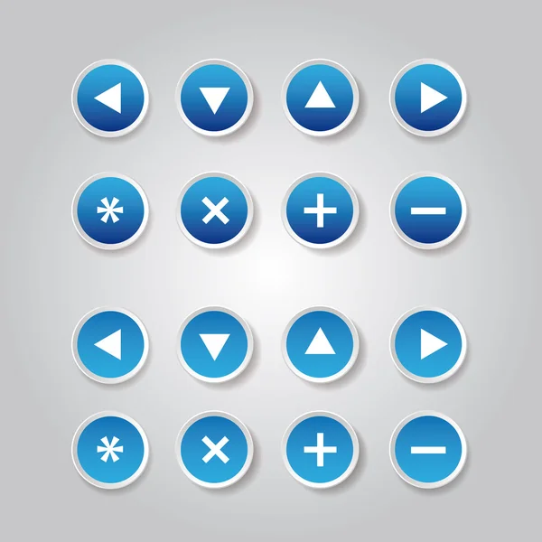 Blue vector round web buttons — Stock Vector
