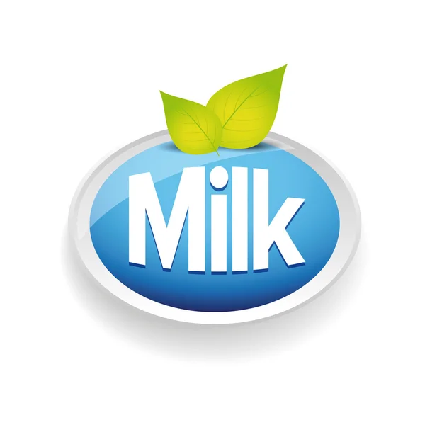 Melk label vector blauw — Stockvector