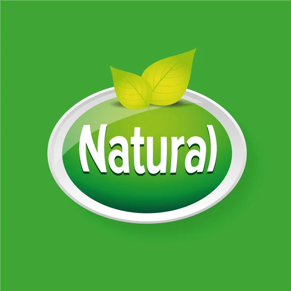 Vetor de etiqueta natural com folha —  Vetores de Stock