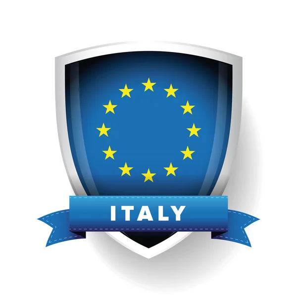 Italy - EU member flag vector shield — Stock Vector