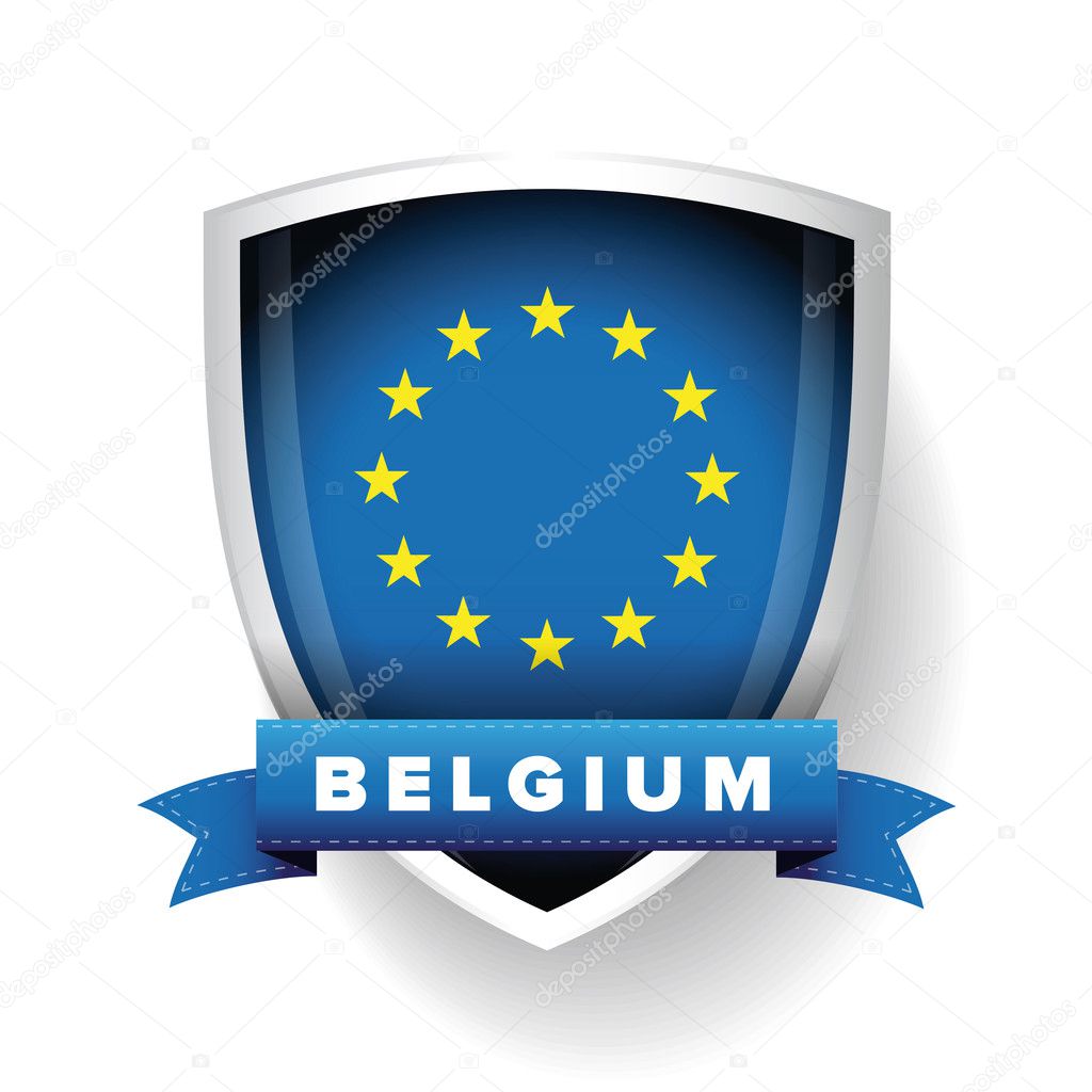 Belgium - EU member flag vector shield