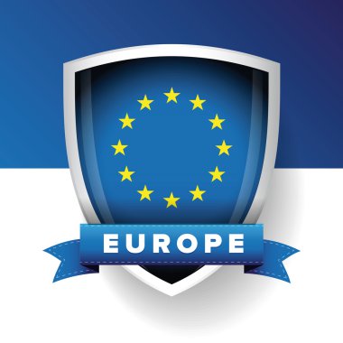 AB - Avrupa Birliği bayrağı ve kalkan