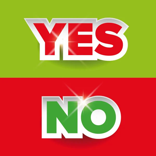 Yes or No label vector — Stock Vector