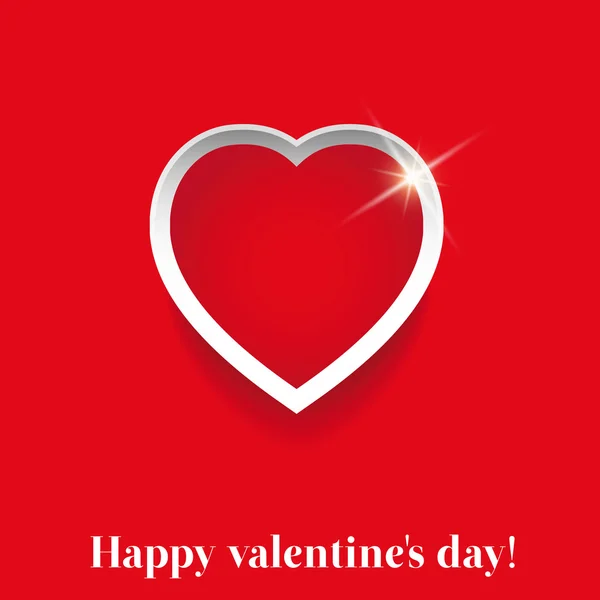 Giorno di San Valentino vettore del cuore rosso — Vettoriale Stock
