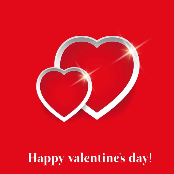 Día de San Valentín vector rojo del corazón — Archivo Imágenes Vectoriales