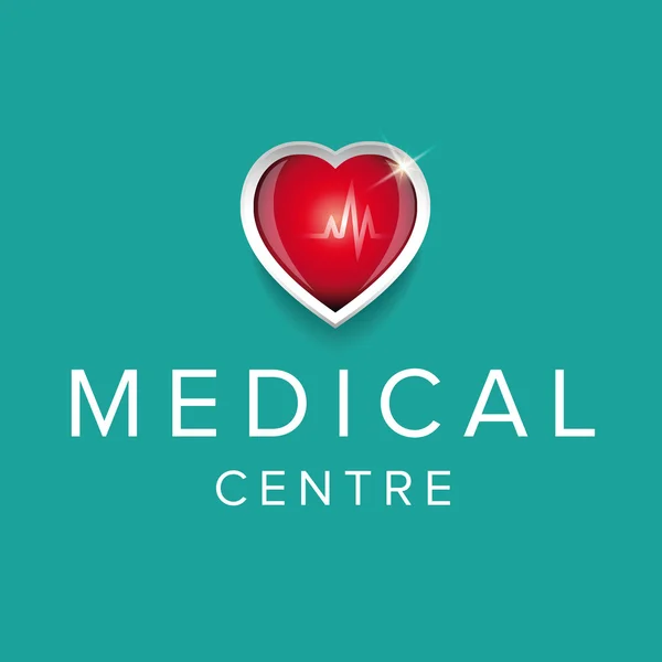 Design del centro medico con cuore — Vettoriale Stock