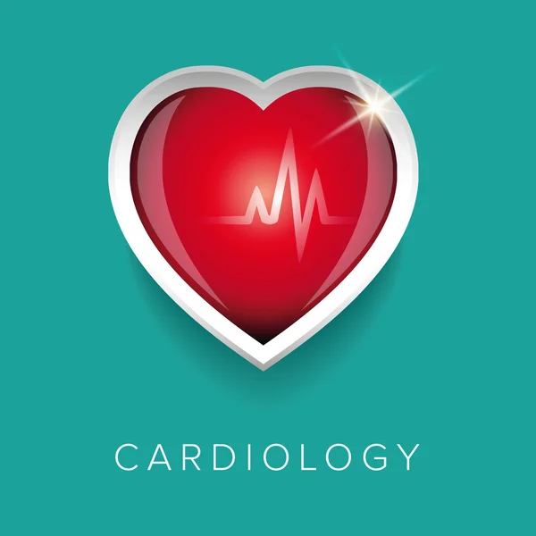 Conception de cardiologie avec coeur — Image vectorielle