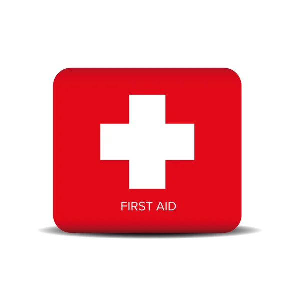 First aid icon vector button — Stock Vector