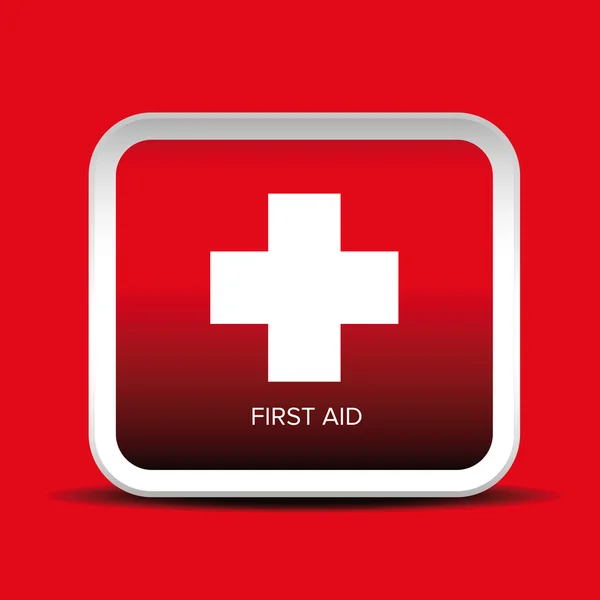 First aid icon vector button — Stock Vector