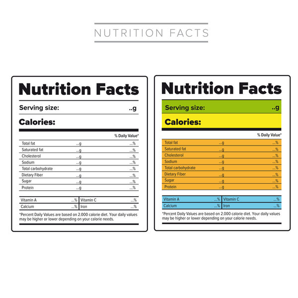 Факты о питании метка векторный цвет
