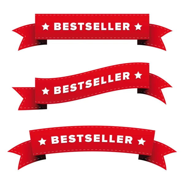 Bestseller červenou stužku vektor — Stockový vektor