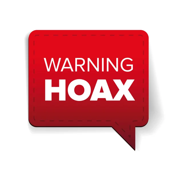 Internet Hoax vettore etichetta di avvertimento — Vettoriale Stock