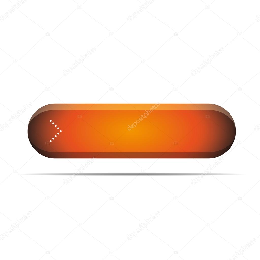 Empty orange button for web vector